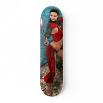 Sexy Piraten-Mädchen in der rotes Skateboard-kunde