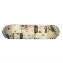 shabbychic Vogelkäfigcollage Vintages Paris Skateboard Bretter
