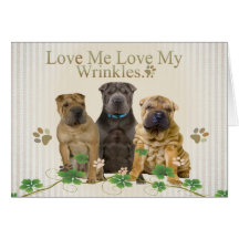 Shar-Pei Liebe ich Liebe meine Faltenkarten