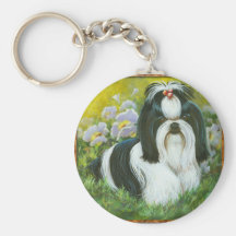 Shih Tzu im Garten Keychain Schlüsselanhänger