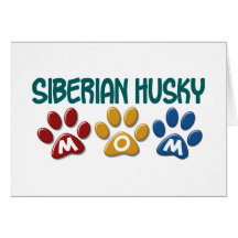 SIBIRISCHER HUSKY Mamma-Tatzen-Druck 1 Grußkarte
