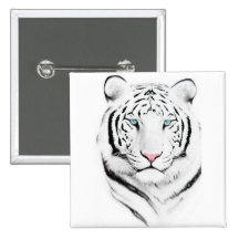 Sibirischer weißer Tiger Button