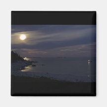 Sichelförmiger Strand-Kristallmondschein Magnete