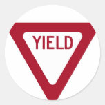 Signal de ralentissement autocollant rond