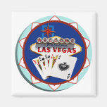 Signe de Las Vegas et jeton de poker de cartes Aimants Pour Réfrigérateur