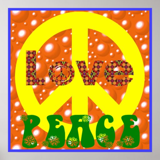 Signe de paix hippie de paix d'amour de poster vin