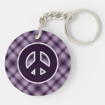 Signe de paix pourpre porte-clef