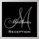 Signe de réception de mariage de monogramme et de  affiches