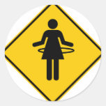 Signe de route de zone de cercle de danse polynési adhésifs ronds
