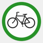 Signe de route du trafic de bicyclette adhésifs ronds