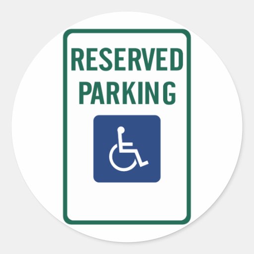 Signe réservé handicapé de route de stationnement autocollants
