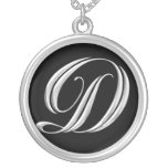 Silberne Monogramm-Halskette - Buchstabe D
