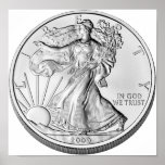 Silberner Goldbarren-Münze Amerikaner-Eagles