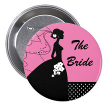 Silhouette-Braut-Brautparty-Knopf/Pin Buttons