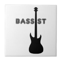 Silhouette de bassiste carreaux en céramique