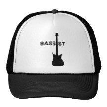 Silhouette de bassiste casquettes