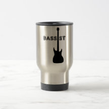 Silhouette de bassiste tasse à café