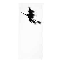 Silhouette de sorcière de manche à  balai invitations