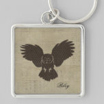 Silhouette Keychain de hibou porte-clés