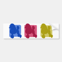 Silhouettes colorées de caniche autocollants pour voiture