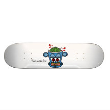 Singe bleu de zombi planches à roulettes