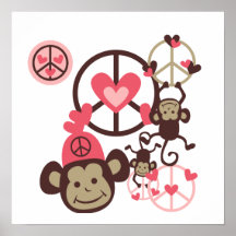 Singe de paix posters