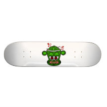 Singe de zombi en vert skateboards personnalisés