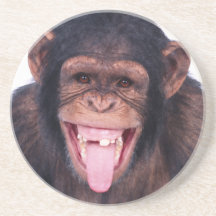 Singe riant dessous de verre