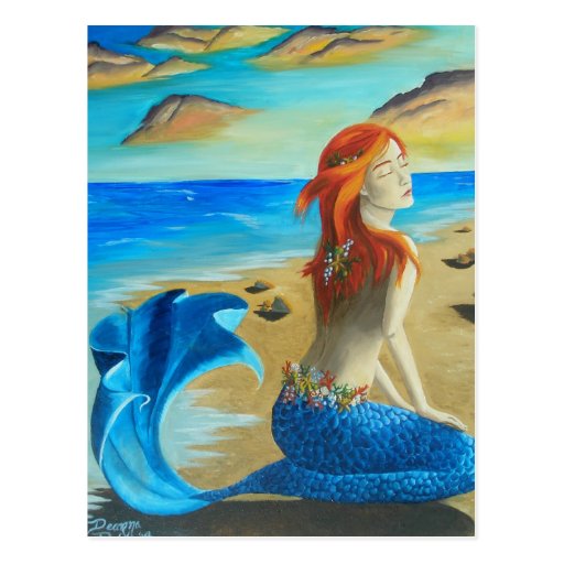 Sirene Meerjungfrau Postkarte Zazzle