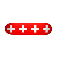 Skateboard mit Flagge von der Schweiz Personalisierte Skateboarddecks