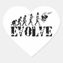 Skateboard-Skateboarding Evolutions-Sport-Kunst Herzaufkleber