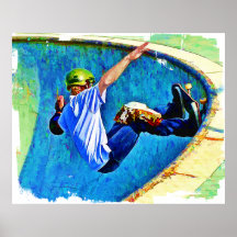 Skateboarding in der Schüssel Poster