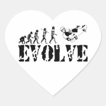 Skateboarding Skateboard-Evolutions-Sport-Kunst Herz Aufkleber