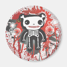 skeleton blutiger Schmutz des Teddybären Magnets