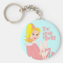 Skieur blond porte-clef
