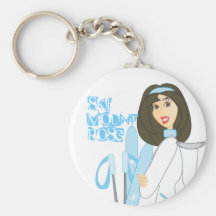 Skieur de brune porte-clefs