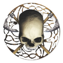 skull tribal axe B Aufkleber