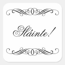 Slainte - elegante Strudel-Hochzeit Quadrataufkleber