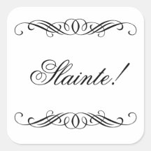 Slainte - elegante Strudel-Hochzeit Quadratsticker