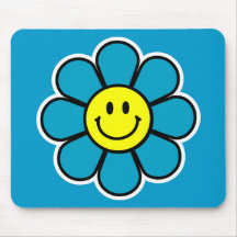 Smiley-Blume Mousepad (blau)
