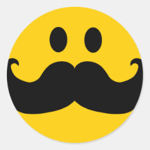 Smiley de moustache (couleur personnalisable d'arr adhésif rond