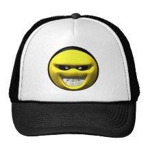 Smiley jaune moyen de visage casquettes