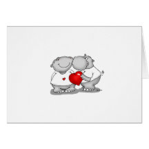 Smooch - Flusspferd-Kuss-Valentinstag Grußkarten