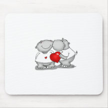 Smooch - Flusspferd-Kuss-Valentinstag Mauspad