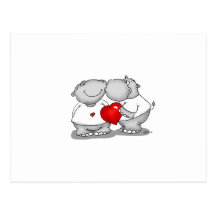 Smooch - Flusspferd-Kuss-Valentinstag Postkarten