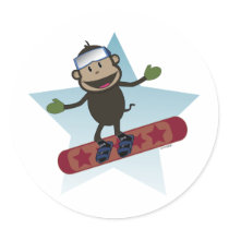 Snowboard-Affe-Aufkleber