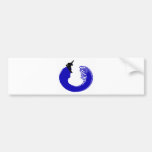 Snowboard-Blau-Schieben Auto Sticker