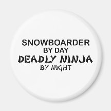 Snowboarder tödliches Ninja bis zum Nacht Magnete