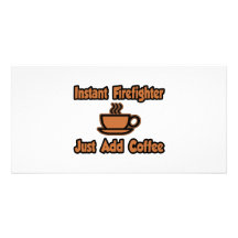 Sofortiger Feuerwehrmann… addieren gerade Kaffee Photokartenvorlagen