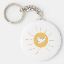Soleil et colombe porte-clef